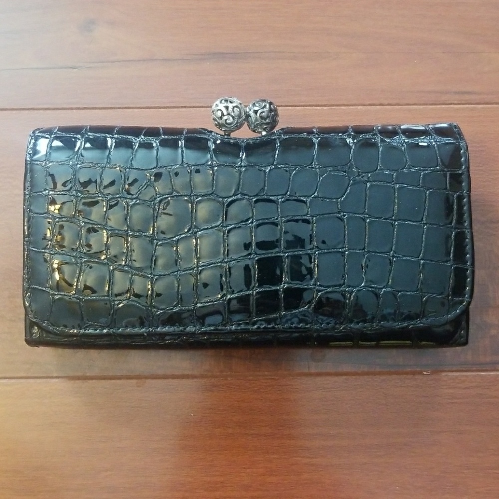 Brighton Black Croc Wallet